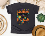 Learning Every Day The Fun Way graphic tee in Graphite