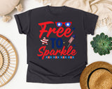 Free To Sparkle Red graphic tee in Graphite