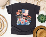 Flag With Flowers graphic tee in Graphite