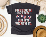 Freedom Isn't Free But It's Worth It graphic tee in Graphite
