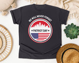 We Will Never Forget Patriot Day White graphic tee in Graphite