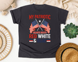 My Patriotic Heart Beats Red White And Blue graphic tee in Graphite
