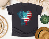 Distressed Flag Heart graphic tee in Graphite