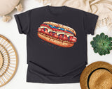 Patriotic Hot Dog graphic tee in Graphite