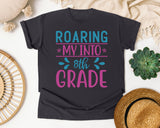 Roaring My Into 8th Grade graphic tee in Graphite