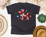 Patriotic Balloon Dog graphic tee in Graphite
