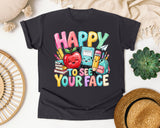 Happy To See Your Face Books graphic tee in Graphite