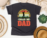 My Favorite Golf Player Calls Me Dad graphic tee in Graphite