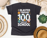 I Blasted Through 100 Days Of School graphic tee in Graphite