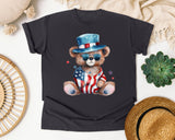 Bear In Patriotic Outfit graphic tee in Graphite
