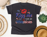 Kiss Me I Am An American graphic tee in Graphite
