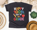 Happy 100th Day Of 1st Grade graphic tee in Graphite