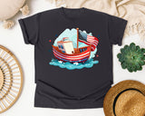 Patriotic Sailboat graphic tee in Graphite