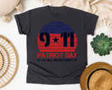 Patriot Day We Will Never Forget Red 3 graphic tee in Graphite