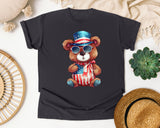 Bear With Flag Hat graphic tee in Graphite