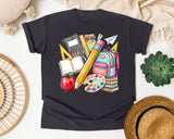 School Supplies Stack graphic tee in Graphite
