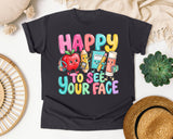 Happy To See Your Face Pastel graphic tee in Graphite