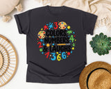 Colors Numbers And Laughs Circle graphic tee in Graphite