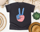 American Flag Peace Sign graphic tee in Graphite