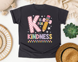 K Is For Kindness graphic tee in Graphite