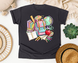 Backpack And Books graphic tee in Graphite