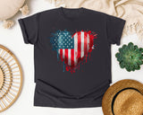 American Flag Heart Red graphic tee in Graphite