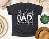 Husband Dad Granddad White graphic tee in Graphite