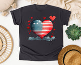 Patriotic Flag Heart graphic tee in Graphite