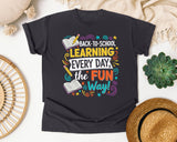 Back To School Learning Every Day The Fun Way graphic tee in Graphite