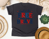 Land Of The Free Because Of The Brave Grey graphic tee in Graphite