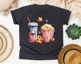 Patriotic Movie Snacks graphic tee in Graphite