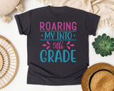 Roaring My Into 5th Grade graphic tee in Graphite