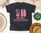 We Will Never Forget Red graphic tee in Graphite