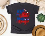 Red White And Boujee graphic tee in Graphite