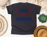 Proud To Be An American Grey graphic tee in Graphite