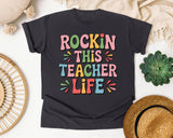 Rockin This Teacher Life Grey 2 graphic tee in Graphite