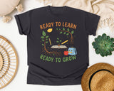 Ready To Learn Ready To Grow graphic tee in Graphite