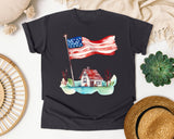 Flag Over Country House graphic tee in Graphite