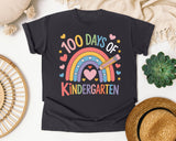 100 Days Of Kindergarten Rainbow graphic tee in Graphite