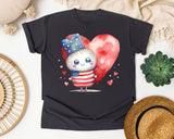 Patriotic Kid With Heart graphic tee in Graphite
