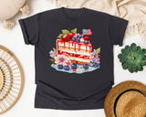 Patriotic Berry Cake Slice graphic tee in Graphite