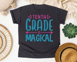 Tenth Grade Is Magical Script graphic tee in Graphite