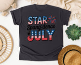 Star Spangled July Grey 2 graphic tee in Graphite