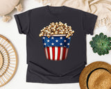 Patriotic Popcorn Bucket graphic tee in Graphite