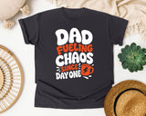 Dad Fueling Chaos Since Day One White 2 graphic tee in Graphite