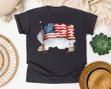 Waving American Flag Grey graphic tee in Graphite