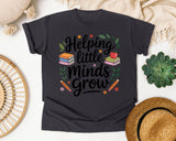Helping Little Minds Grow graphic tee in Graphite