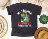 My Teacher Survived 100 Days Of Me graphic tee in Graphite