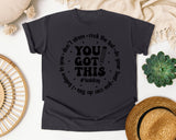 You Got This Test Day Black graphic tee in Graphite