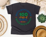 Happy Happy Happy 100 Days Of School Grey 2 graphic tee in Graphite